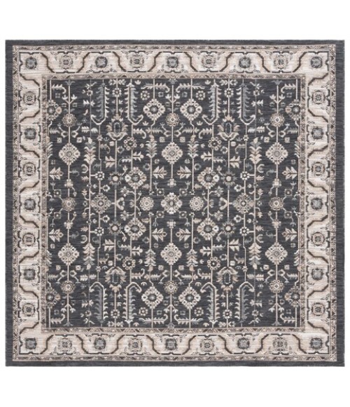 Safavieh Sunrise Ivory / Grey Black SUN627 6 ft. 7 in. X 6 ft. 7 in. Square Rug
