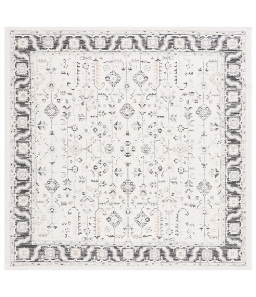 Safavieh Sunrise Ivory / Grey Black SUN627 6 ft. 7 in. X 6 ft. 7 in. Square Rug