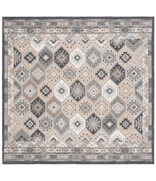 Safavieh Sunrise Ivory / Grey Black SUN630 6 ft. 7 in. X 6 ft. 7 in. Square Rug