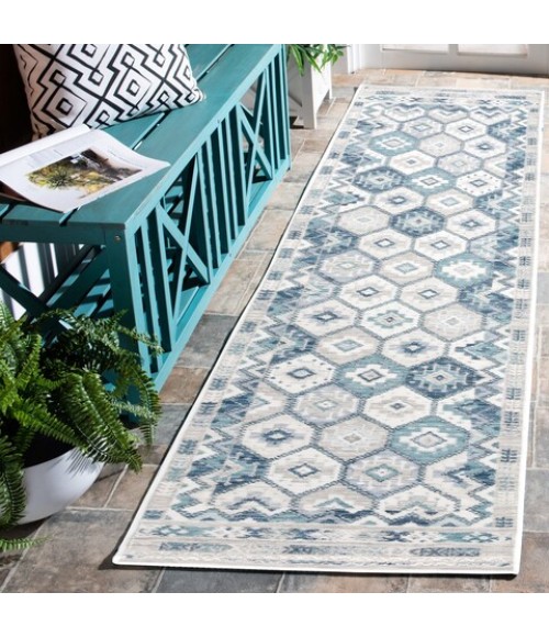 Safavieh Sunrise Grey / Blue Ivory SUN630 2 ft. X 8 ft. Runner Rug