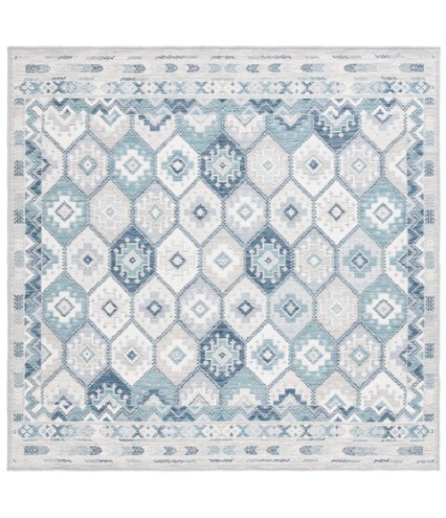 Safavieh Sunrise Grey / Blue Ivory SUN630 6 ft. 7 in. X 6 ft. 7 in. Square Rug