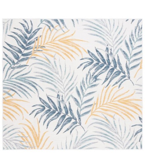 Safavieh Sunrise Ivory / Blue Gold SUN670 6 ft. 7 in. X 6 ft. 7 in. Square Rug