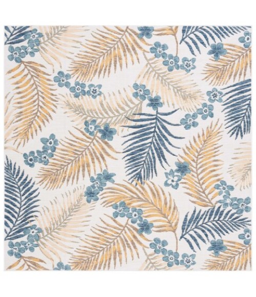 Safavieh Sunrise Ivory / Blue Gold SUN675 6 ft. 7 in. X 6 ft. 7 in. Square Rug