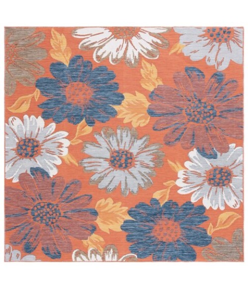 Safavieh Sunrise Ivory / Rust Gold SUN689 6 ft. 7 in. X 6 ft. 7 in. Square Rug