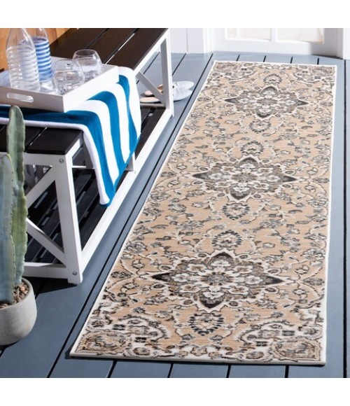 Safavieh Sunrise Grey / Beige Black Rug SUN696 2 ft. X 8 ft. Runner - Rugs Town Safavieh Sunrise Grey / Beige Black SUN696 2 ft. X 8 ft. Runner Rug