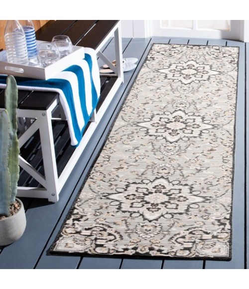 Safavieh Sunrise Grey / Beige Black Rug SUN696 2 ft. X 8 ft. Runner - Rugs Town Safavieh Sunrise Grey / Beige Black SUN696 2 ft. X 8 ft. Runner Rug