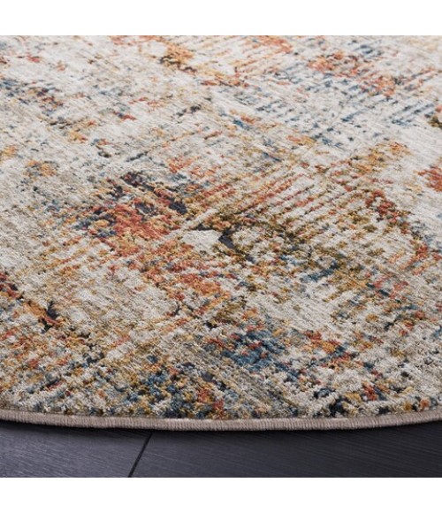 Safavieh Silverado Rust / Blue Rug SVD102 6 ft. 4 in. X 6 ft. 4 in. Round - Rugs Town Safavieh Silverado Rust / Blue SVD102 6 ft. 4 in. X 6 ft. 4 in. Round Rug