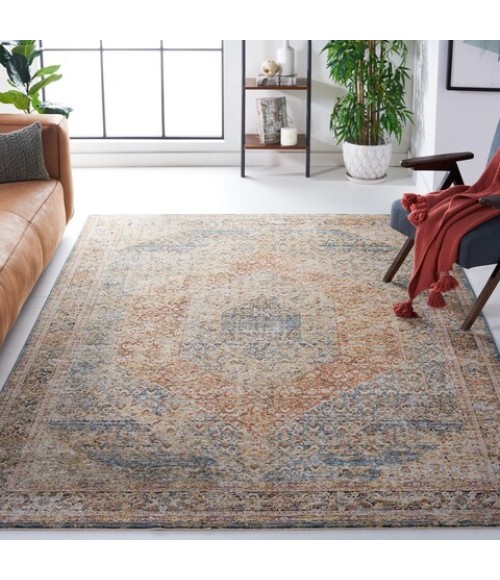 Safavieh Silverado Blue / Rust Rug SVD106 9 ft. X 12 ft. Rectangle - Rugs Town Safavieh Silverado Blue / Rust SVD106 9 ft. X 12 ft. Rectangle Rug