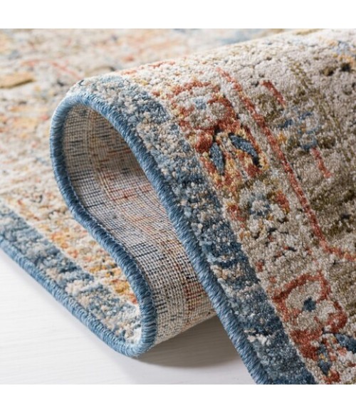 Safavieh Silverado Blue / Rust SVD110 5 ft. X 8 ft. Rectangle Rug