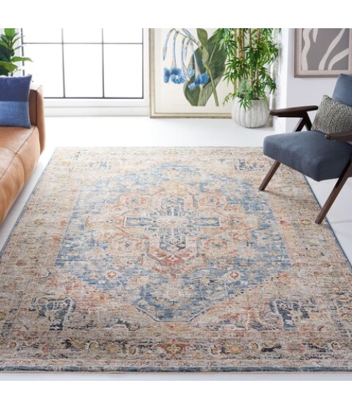 Safavieh Silverado Blue / Rust SVD110 5 ft. X 8 ft. Rectangle Rug