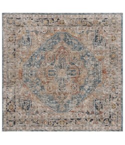 Safavieh Silverado Blue / Rust SVD110 6 ft. 4 in. X 6 ft. 4 in. Square Rug