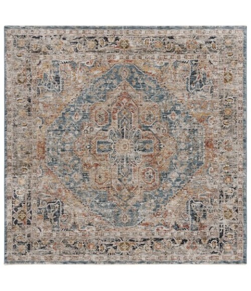 Safavieh Silverado Blue / Rust SVD110 6 ft. 4 in. X 6 ft. 4 in. Square Rug