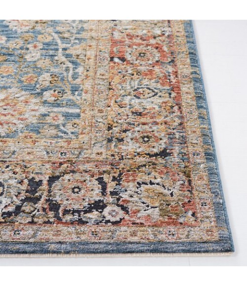 Safavieh Silverado Blue / Rust SVD112 6 ft. 4 in. X 6 ft. 4 in. Square Rug