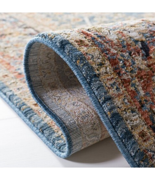 Safavieh Silverado Blue / Rust SVD112 6 ft. 4 in. X 6 ft. 4 in. Square Rug