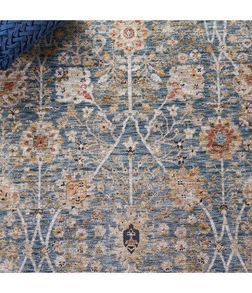 Safavieh Silverado Blue / Rust SVD112 6 ft. 4 in. X 6 ft. 4 in. Square Rug