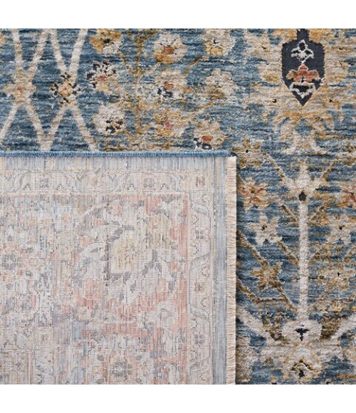Safavieh Silverado Blue / Rust SVD112 6 ft. 4 in. X 6 ft. 4 in. Square Rug