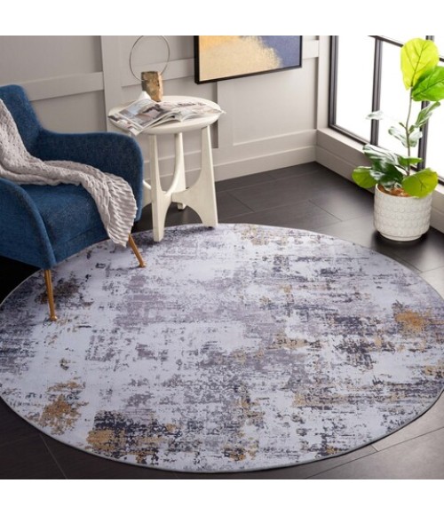 Safavieh Tacoma Grey / Gold Rug TAC863 6 ft. X 6 ft. Round - Rugs Town Safavieh Tacoma Grey / Gold TAC863 6 ft. X 6 ft. Round Rug