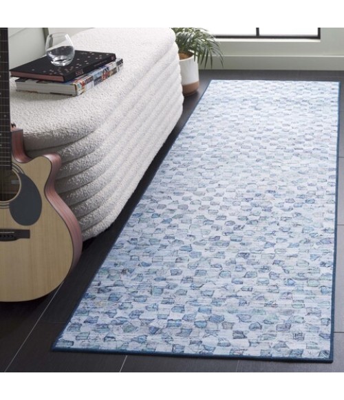 Safavieh Tacoma Grey / Aqua Rug TAC917 2 ft. 6 in. X 8 ft. Runner - Rugs Town Safavieh Tacoma Grey / Aqua TAC917 2 ft. 6 in. X 8 ft. Runner Rug