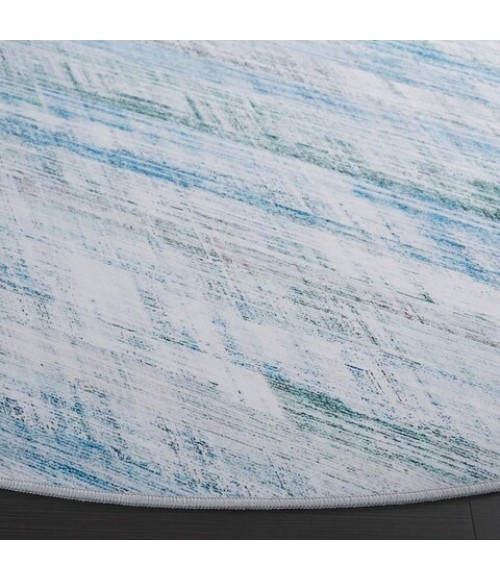 Safavieh Tacoma Grey / Aqua TAC919 6 ft. X 6 ft. Round Rug