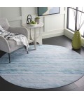 Safavieh Tacoma Grey / Aqua TAC919 6 ft. X 6 ft. Round Rug