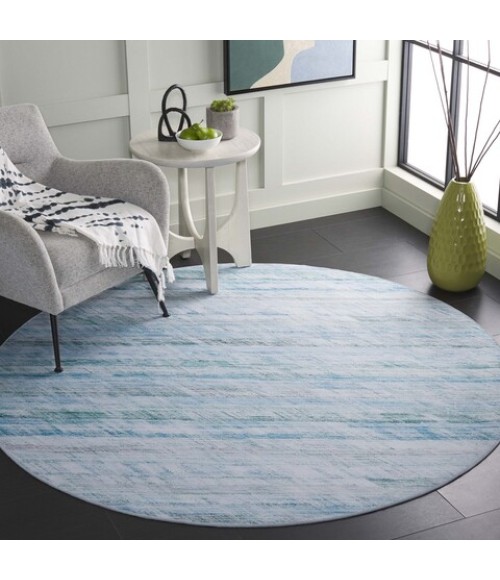Safavieh Tacoma Grey / Aqua TAC919 6 ft. X 6 ft. Round Rug