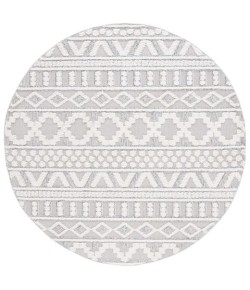 Safavieh Trends Grey / Ivory TRD124 6 ft. 7 in. X 6 ft. 7 in. Round Rug