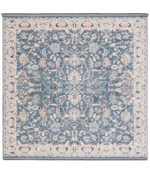 Safavieh Vivaldi Blue / Ivory VIV516 6 ft. 7 in. X 6 ft. 7 in. Square Rug