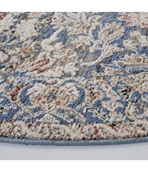 Safavieh Vivaldi Navy / Ivory VIV516 6 ft. 7 in. X 6 ft. 7 in. Round Rug