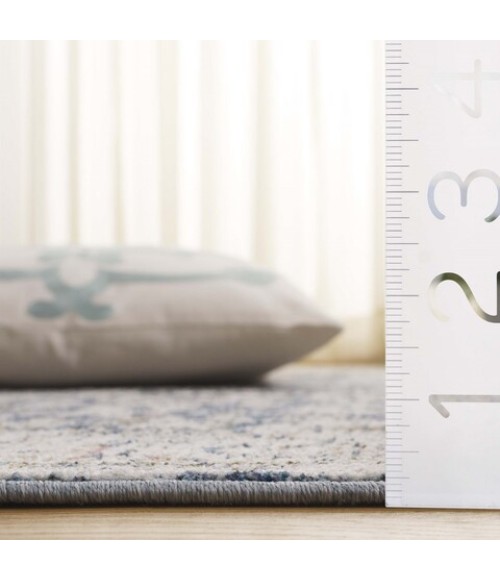 Safavieh Vivaldi Light Blue / Ivory VIV546 6 ft. 7 in. X 6 ft. 7 in. Round Rug