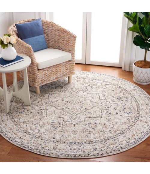 Safavieh Vivaldi Ivory / Light Olive VIV595 6 ft. 7 in. X 6 ft. 7 in. Round Rug