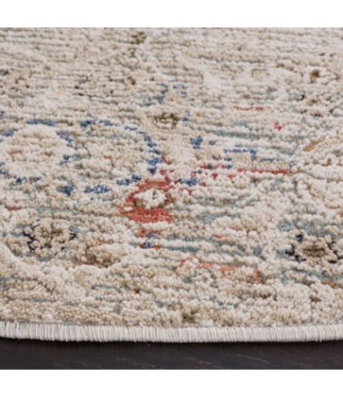 Safavieh Vivaldi Ivory / Navy VIV596 6 ft. 7 in. X 6 ft. 7 in. Round Rug