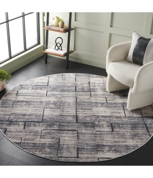 Safavieh Whisper Grey / Light Beige WHS822 6 ft. 7 in. X 6 ft. 7 in. Round Rug