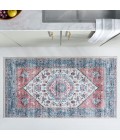 Safavieh Washable Printed Rug Turquoise / Red Rug WPR322 3 ft. X 5 ft. Rectangle - Rugs Town Safavieh Washable Printed Rug Turquoise / Red WPR322 3 ft. X 5 ft. Rectangle Rug