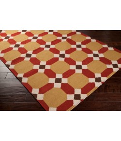 Surya Archive ACH1715 Tan Dark Red Area Rug 5 ft. X 8 ft. Rectangle
