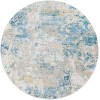 Livabliss Aisha AIS2302 Sky Blue Mustard Area Rug 6 ft. 7 in. Round