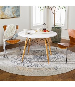 Livabliss Aisha AIS2308 Charcoal Medium Gray Area Rug 6 ft. 7 in. Round