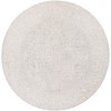 Livabliss Aisha AIS2309 Medium Gray White Area Rug 5 ft. 3 in. Round