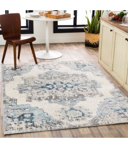 Livabliss Ankara AKR2308 Sky Blue Bright Blue Area Rug 6 ft. 7 in. X 9 ft. Rectangle
