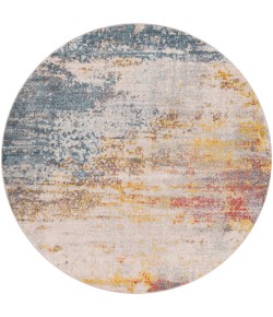Livabliss Ankara AKR2316 Teal Sky Blue Area Rug 5 ft. 3 in. Round