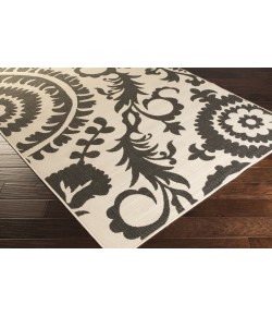 Surya Alfresco ALF9612 Black Cream Area Rug 2 ft. 5 in. X 11 ft. 10 in. Runner