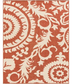 Livabliss Alfresco ALF9613 Rust Cream Area Rug 5 ft. 3 in. Round