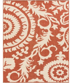 Surya Alfresco ALF9613 Rust Cream Area Rug 5 ft. 3 in. Round