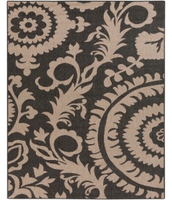 Surya Alfresco ALF9615 Black Camel Area Rug 5 ft. 3 in. Round