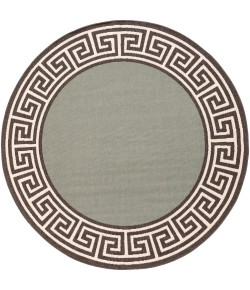 Livabliss Alfresco ALF9625 Dusty Sage Black Area Rug 8 ft. 10 in. X 8 ft. 10 in. Round