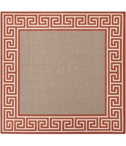 Livabliss Alfresco ALF9628 Rust Brown Area Rug 8 ft. 10 in. X 8 ft. 10 in. Square
