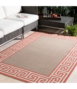 Livabliss Alfresco ALF9628 Rust Brown Area Rug 8 ft. 10 in. X 8 ft. 10 in. Round