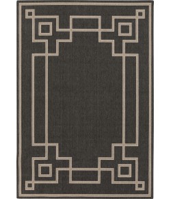 Livabliss Alfresco ALF9630 Black Camel Area Rug 8 ft. 10 in. Round