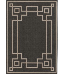 Surya Alfresco ALF9630 Black Camel Area Rug 8 ft. 10 in. Round