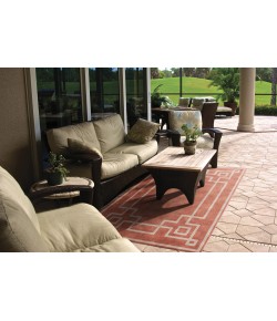 Surya Alfresco ALF9631 Rust Camel Area Rug 8 ft. 10 in. Round