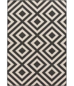 Surya Alfresco ALF9639 Black Cream Area Rug 5 ft. 3 in. X 7 ft. 7 in. Rectangle